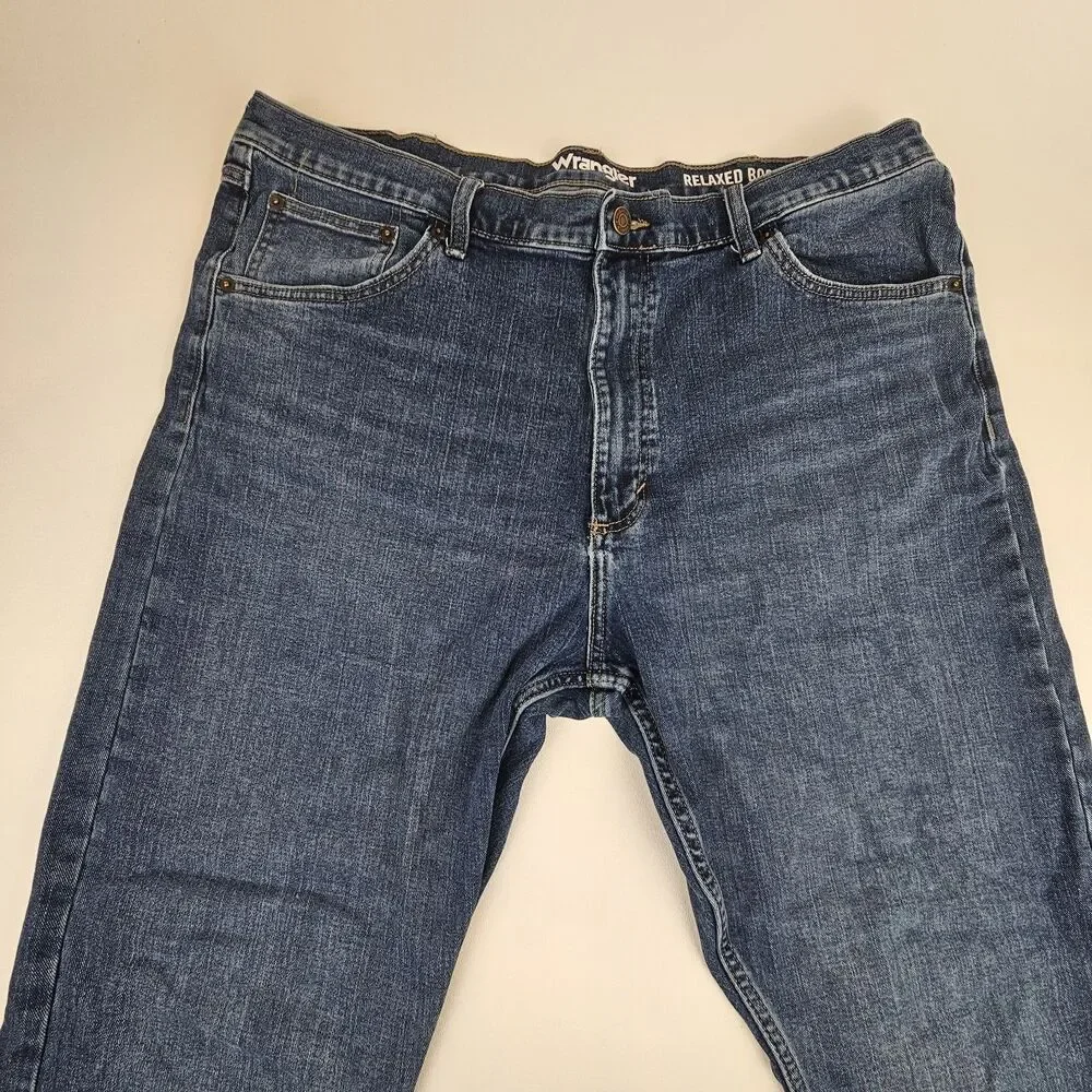 Wrangler Men's Relaxed Boot Jeans 40x32 Blue Stretch Denim Bootcut 112326136